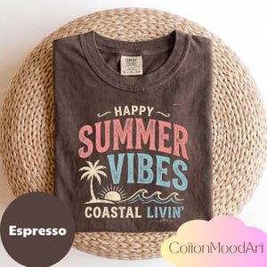 Retro Summer Vibes Shirt, Brushstroke Beach Holiday Graphic Tee image 2