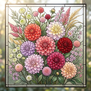 Stained Glass Cosmos Flower - Etsy