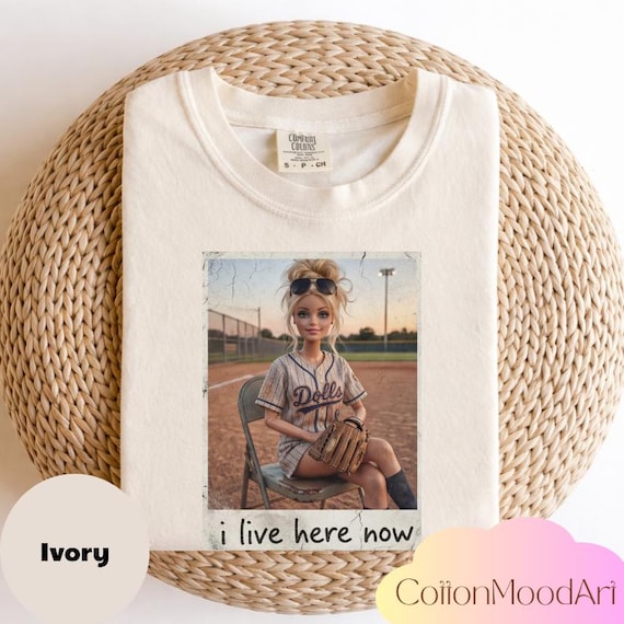 Doll Funny Ballfield Dark Shirt, Baseball Barbie Tshirt