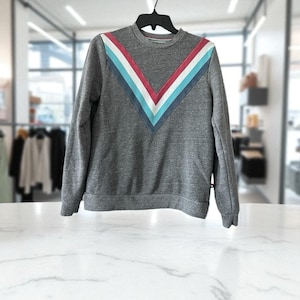 Bluza z kapturem Anthropologie Sol Angeles, rozmiar XS, szara, wielokolorowa, w stylu vintage zdjęcie 1