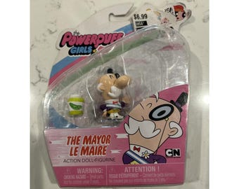 Y2K The Powerpuff Girls The Mayor Le Maire Mini Action Doll Figurine New In Box