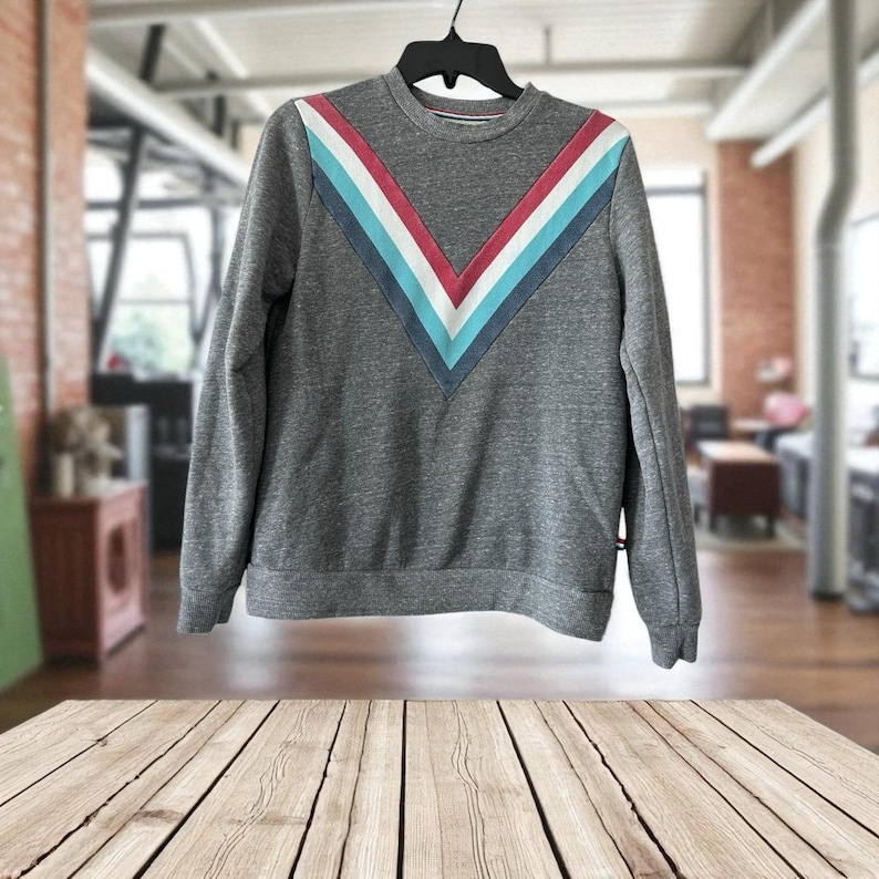 Bluza z kapturem Anthropologie Sol Angeles, rozmiar XS, szara, wielokolorowa, w stylu vintage zdjęcie 10