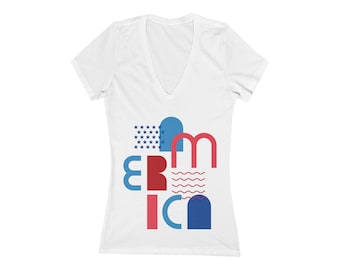 Camiseta Retro Abstracta Americana / Camiseta con Gráfico Patriótico de EE. UU.