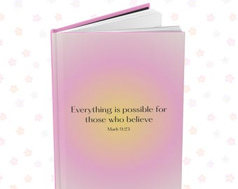 Aura Prayer Manifestation Journal, Spiritual Notebook, Bible Quote (Mark 9:23)