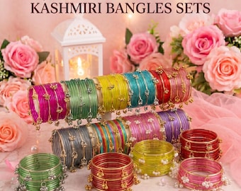 Glass Bangles Set with Ghungroo Bells | Indian Bridal Chudi | Traditional South Asian Jewelry | Wedding Bangles | Desi Jewelry Gift