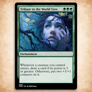 mtg world tree card The [1266] [Planar Showcase] [Showcase: MOM Vol. 1] [Secret Lair Drop] [Halo Foil]  Face to Face Games Target opponent loses 2 life Tribute to the World Tree