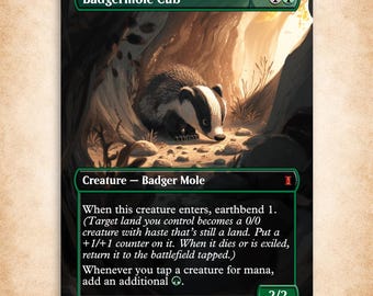 Foil Magic the Gathering Proxy Card: Badgermole Cub - Etsy
