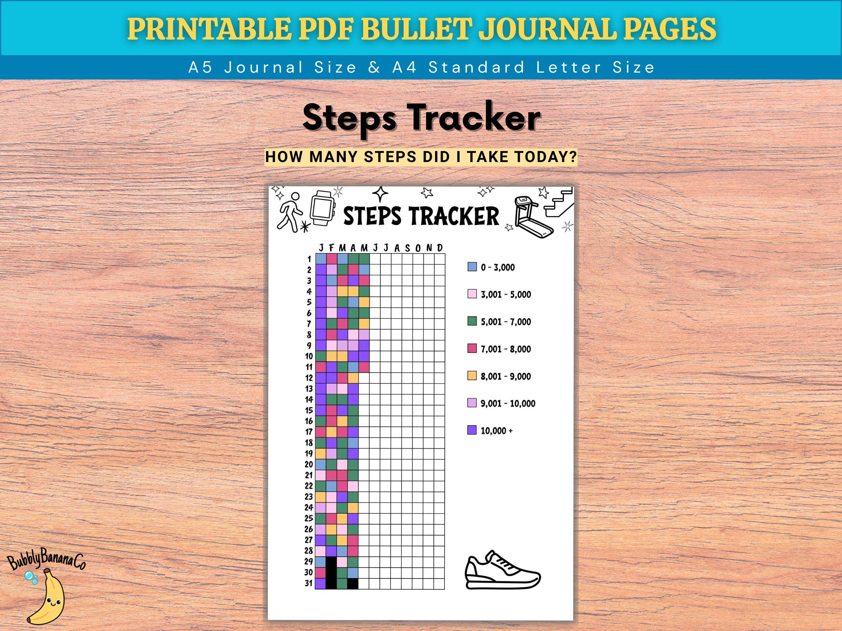 Steps Tracker – Yearly Pixel Journal (printable PDF) - Etsy
