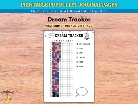 Dream Tracker – Yearly Pixel Journal (Printable PDF)
