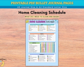 Home Cleaning Schedule Yearly – Daily Reflection Journal (Printable PDF)