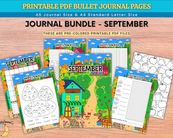 September Bullet Journal Bundle - Apple Orchard - Printable PDF Files - Digital Product - Fall Planner - Journal - Printable Journal - BuJo