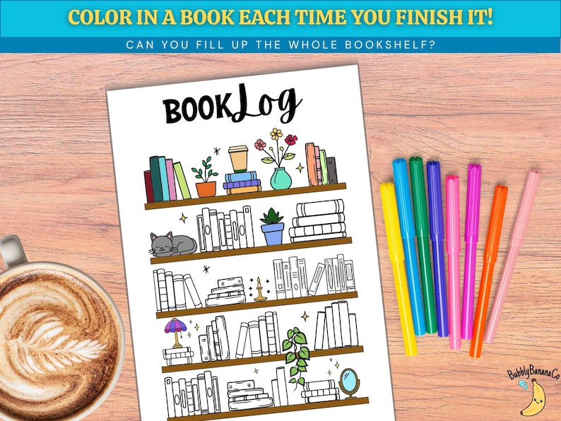 Bookshelf Book Log – Book Reading Tracker (printable PDF) - Etsy