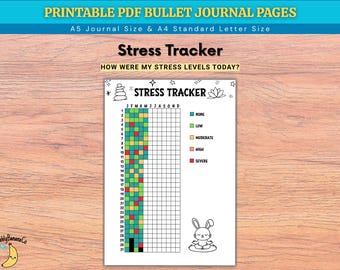 Stress Tracker – Yearly Pixel Journal (Printable PDF)