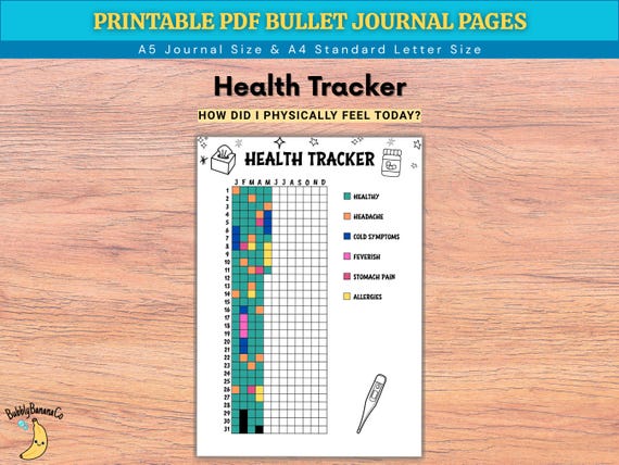 Health Tracker – Yearly Pixel Journal (Printable PDF)