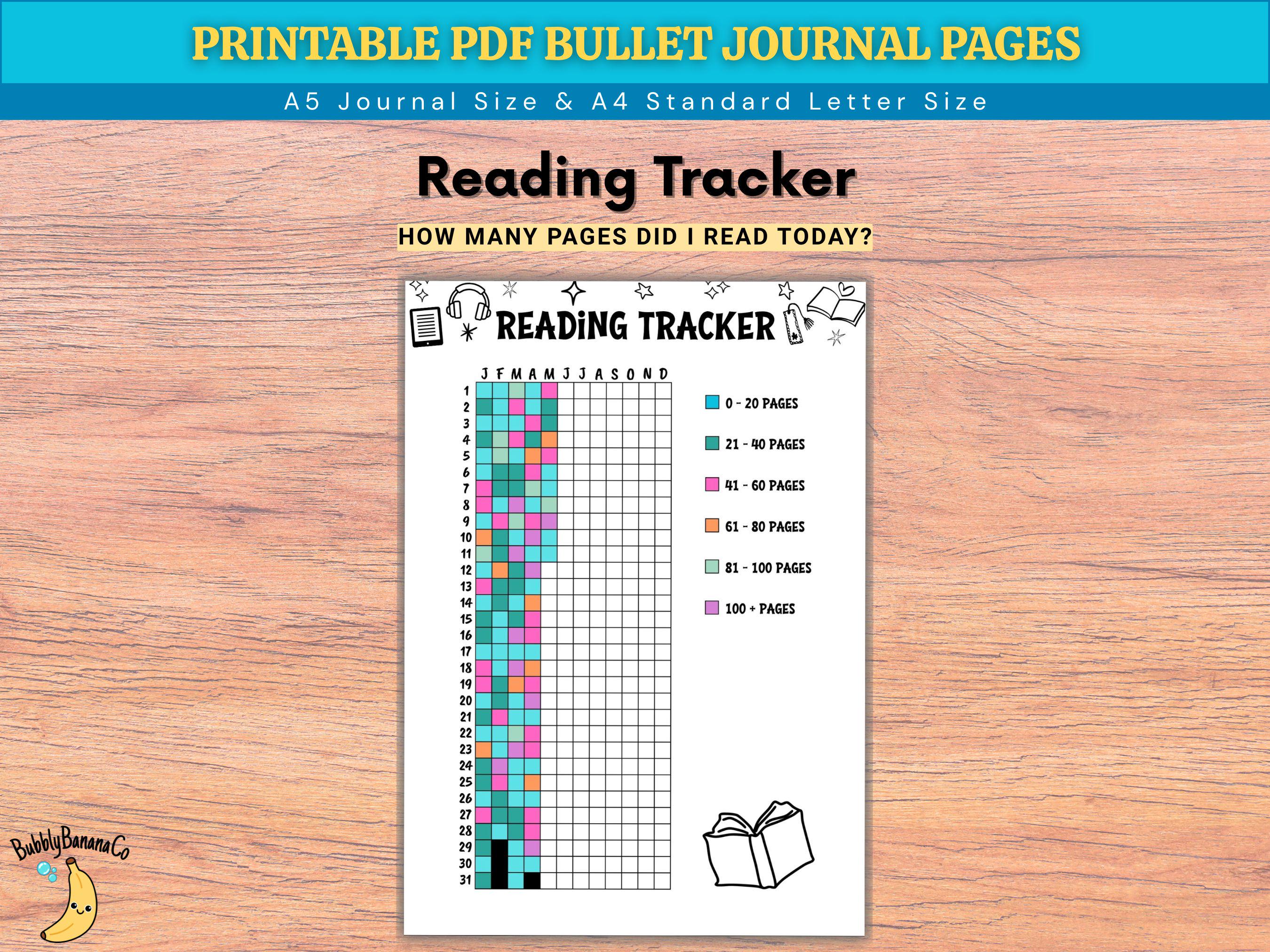 Reading Tracker – Yearly Pixel Journal (printable PDF) - Etsy