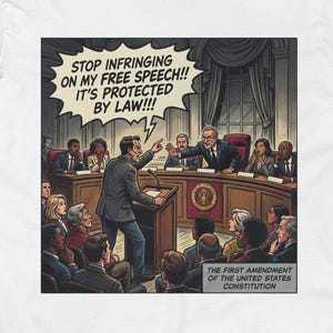 First Amendment Free Speech Tee | Vintage Comic Political Satire Shirt