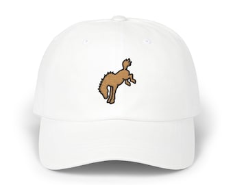 Gorra de béisbol bordada con caballo salvaje, diseño minimalista de sombrero de animal salvaje.