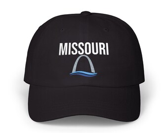 Gorra de béisbol bordada de Missouri, diseño minimalista.