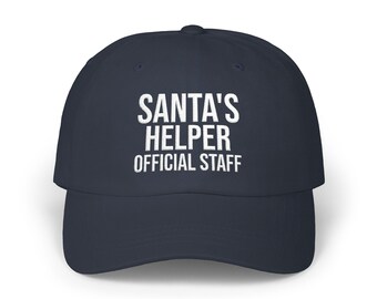 Gorra de béisbol navideña bordada, diseño minimalista de gorra oficial del personal de Ayudantes de Papá Noel