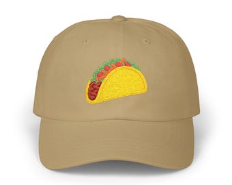 Gorra de béisbol con bordado de taco, diseño minimalista para amantes de la comida.