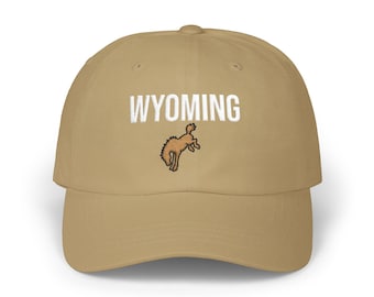Gorra de béisbol bordada con el caballo salvaje de Wyoming, diseño minimalista.