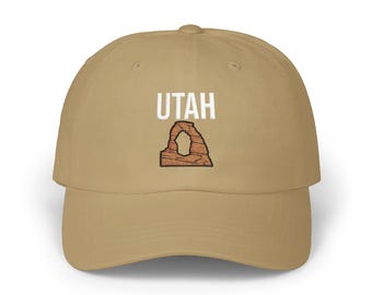 Gorra de béisbol bordada de Utah, diseño minimalista.