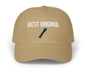 Gorra de béisbol bordada de Virginia Occidental, diseño minimalista de sombrero con pico