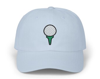Gorra de béisbol bordada para golf, diseño minimalista de gorra deportiva.