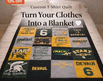 Custom T-Shirt Quilt Blanket | Memory Keepsake from Your Clothes