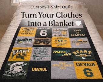 Custom T-Shirt Quilt Blanket | Memory Keepsake from Your Clothes
