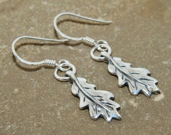 925 Sterling Silver Oak Leaf Earrings  /  Matching items available in my shop / all solid 925 sterling silver