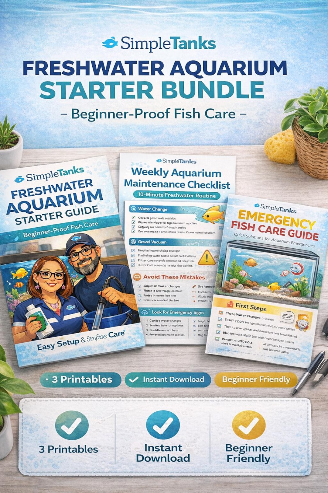 Freshwater Aquarium Starter Guide | Fish Tank Care Checklist (printable ...