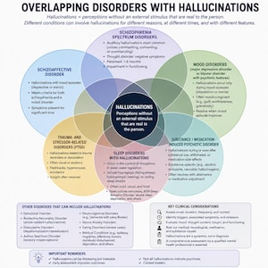 Infografik-Paket zum Thema Überschneidungen psychischer Erkrankungen | Vergleich der DSM-5-Störungen | Gestaltung der Praxisräume von Therapeuten | Druckvorlage für Therapeuten