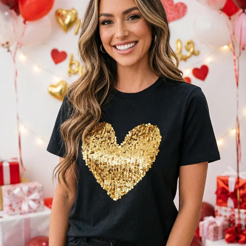 Sequin Heart Tshirts Etsy — free download