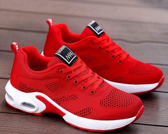 Air Cushion Sneakers for Women Men, Breathable Mesh Casual Athletic Shoes, Lightweight Non-Slip Sport Sneakers