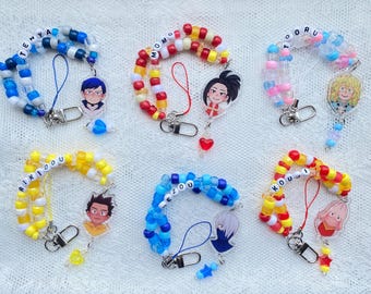 Beaded bag charms - mha character inspired #3
