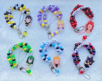 Beaded bag charms - mha character inspired #2