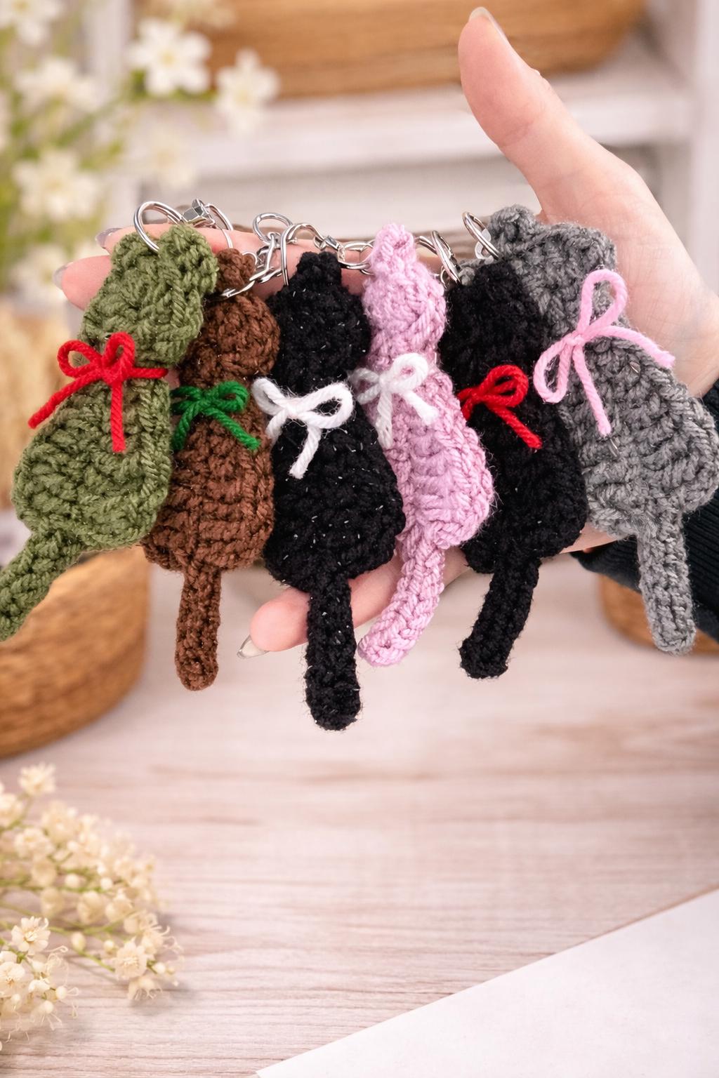 Handmade Crochet Cat Keychain – Bag Charm – Cat Lover – Small Gift - Etsy