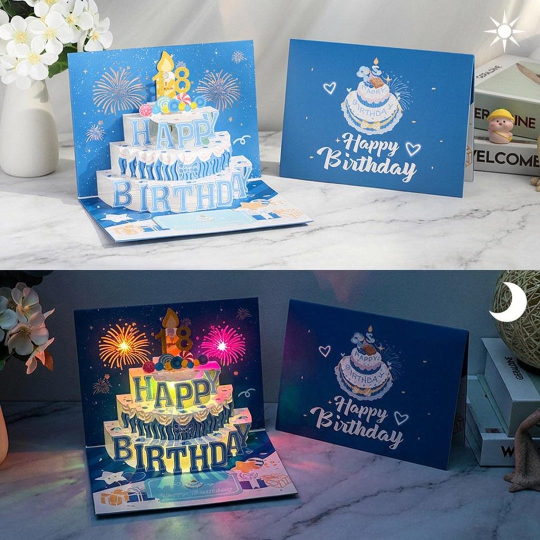 Interactive 3D Pop up Birthday Card With Music & Lights, Blow Out ...