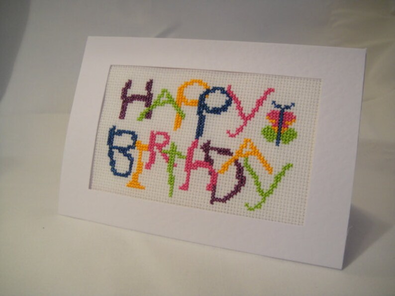 Cross Stitch Charts HAPPY BIRTHDAY Card 2 Pattern Pack Ideal Etsy