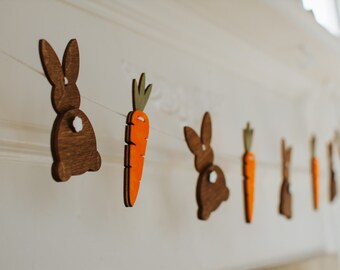Bunny Bums and Carrots Garland | Easter Decor | Spring Garland | Mantle Decor | Bunny Decor | Nursery | Springtime