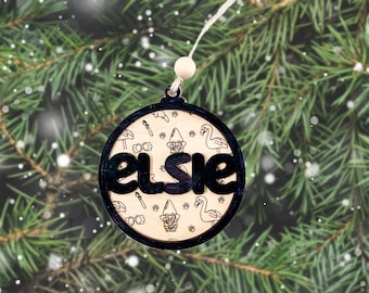 Custom Bluey Inspired Ornament - Custom Name or Phrase | Personalized Bluey Ornament | Bluey Christmas Gift | Bluey Holiday Decor