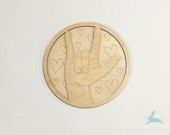 ASL I Love You Wall Art DIY kit | Valentines Craft, Kids Valentine, ASL, Sign Language, Heart Day, Heart Sign, Love Decor, diy Kit, Be Mine