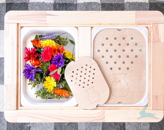 Featured listing image: Flower Arrangement FLISAT / TROFAST Insert Tray | IKEA sensory table | Montessori | Waldorf | Trofast Insert | Custom Sensory Bin | Flowers