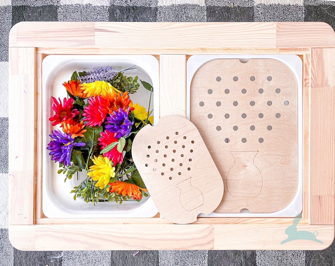 Featured listing image: Flower Arrangement FLISAT / TROFAST Insert Tray | IKEA sensory table | Montessori | Waldorf | Trofast Insert | Custom Sensory Bin | Flowers