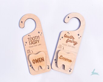 Tooth Fairy Door Hanger - first lost tooth, tooth holder, note from tooth fairy, kids room door hanger, kids decor, tooth fairy pillow