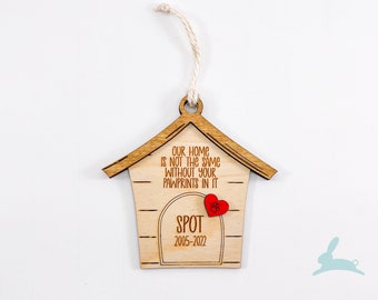 Dog House Pet Memorial Ornament | Rainbow Bridge, Dog Mom, Pet Memory,  Doghouse ornament decor, pet loss, animal death, pet memorial, death