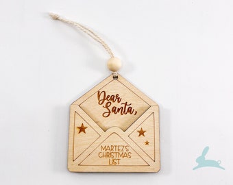 Envelope to Santa Ornament | Letter to Santa, Christmas List, Personalized Ornament, Santa List, Mail to North Pole, Xmas Decor, santa mail