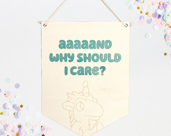 Bluey Unicorse Banner Decor | why should i care? bluey toys, bluey decor, bluey birthday, puppet show, human children, puppet school