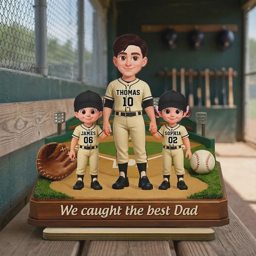 Custom Baseball Dad Wooden Plaque, Father's Day Gift, We Caught the ...